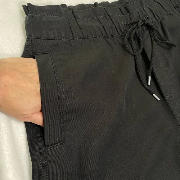 NWT Loft Black Cropped Wide Leg Lightweight Pull On Pants Size M #1519 - Picture 4 of 13
